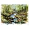 Designart - Stream in the Forest - Landscape Painting Canvas Print